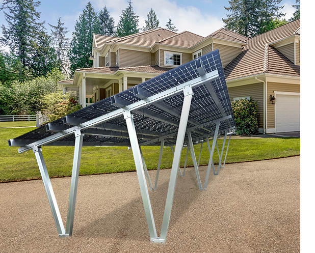 carport en aluminium 15 panneaux mis en situation