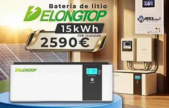 Batería de litio LiFePO4 de 15,36 kWh - DeLong Top Energy 51,2 V 300 Ah