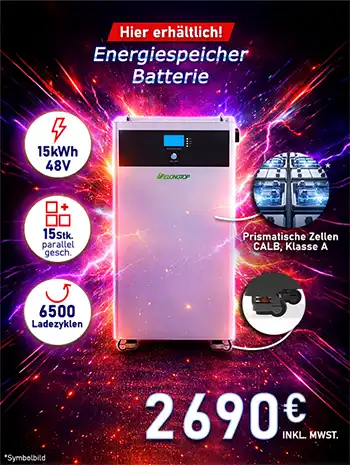Neuheit: DeLong Top Energy LVM15 Lithium-Batterie – 300 Ah, 51,2 V, LiFePO4, 15,36 kWh – CALB-Zellen der Klasse A zum Preis von 2690 € inkl. MwSt.