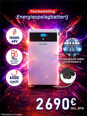 Nieuw: DeLong Top Energy LVM15 lithiumbatterij – 300 Ah, 51,2 V, LiFePO4, 15,36 kWh – CALB-cellen van categorie A voor € 2690 incl. btw.