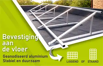 Ontdek onze aluminium bevestigingsset voor grondmontage van zonnepanelen van 160 cm tot 178 cm. In staande of liggende stand.