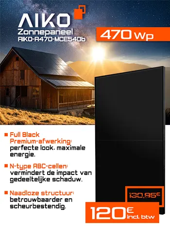 AIKO NEOSTAR 3S+ DUAL GLASS-GEN3 470Wp zonnepaneel voor € 120 in plaats van € 130,95.