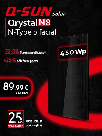 450 Wp N-Type TOPCon bifacial solar panel.