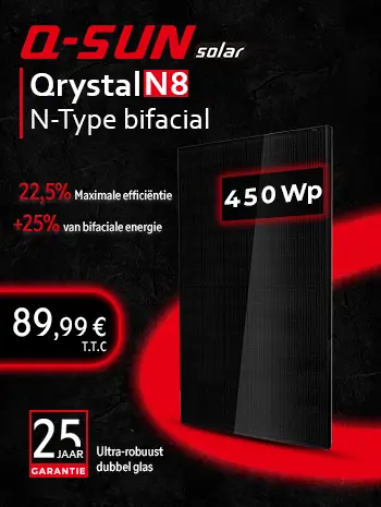 450 Wp dubbelzijdig N-Type TOPCon zonnepaneel
