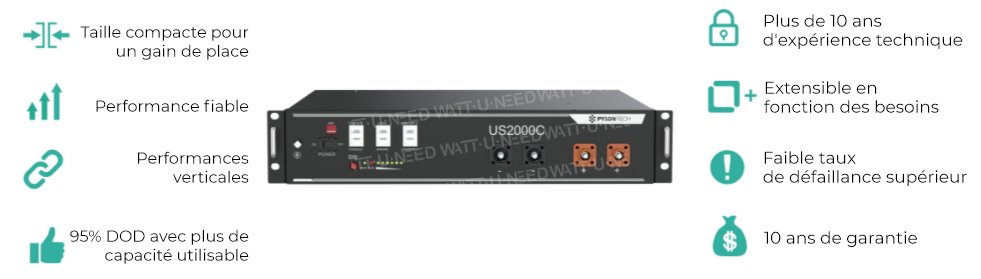 Points forts de la batterie Pylontech US2000C