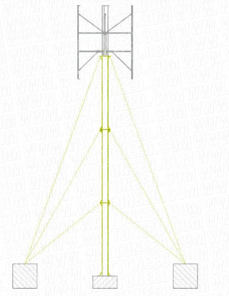 MÂT EN ACIER AVEC SUPPORTS DE CÂBLE 