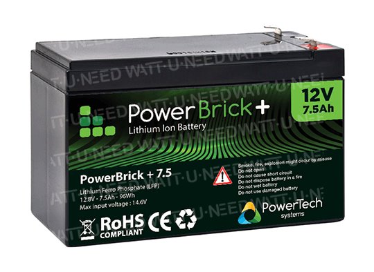 PowerBrick 12V 7.5Ah lithium battery PB+12/7.5
