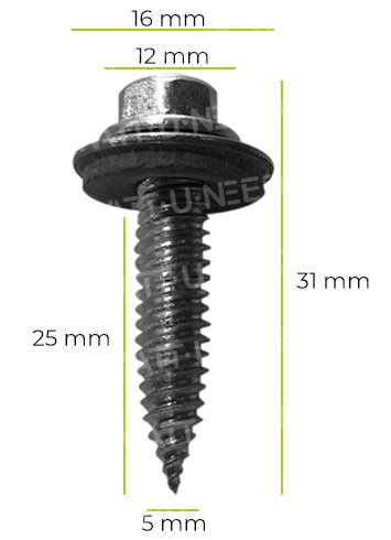 Self-drilling screws: dimensions
