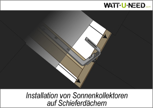 Installation von Sonnenkollektoren auf Schieferdächern
