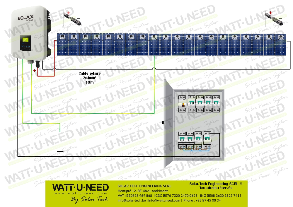 Kit 20 panneaux autoconsommation - réinjection 5000w sans stockage