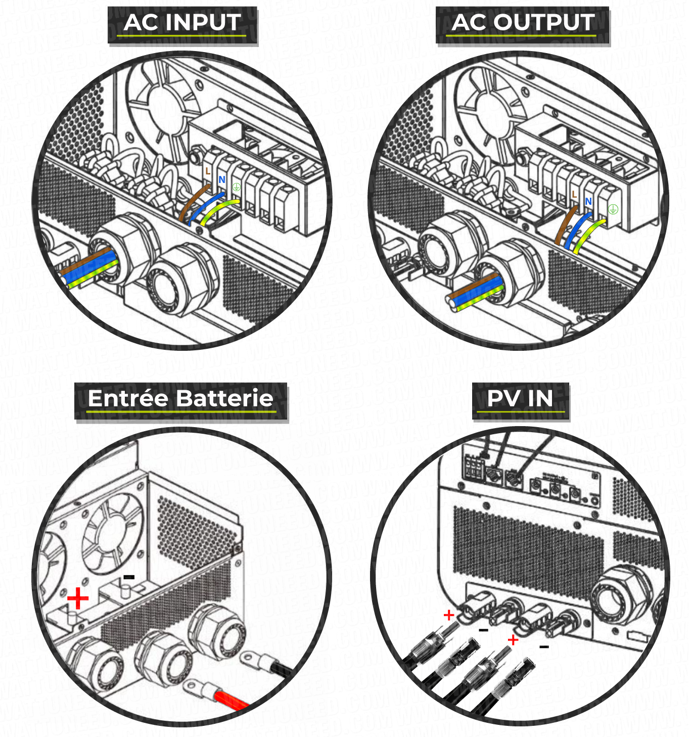 Raccordement sur l'onduleur WKS EVO MAX II