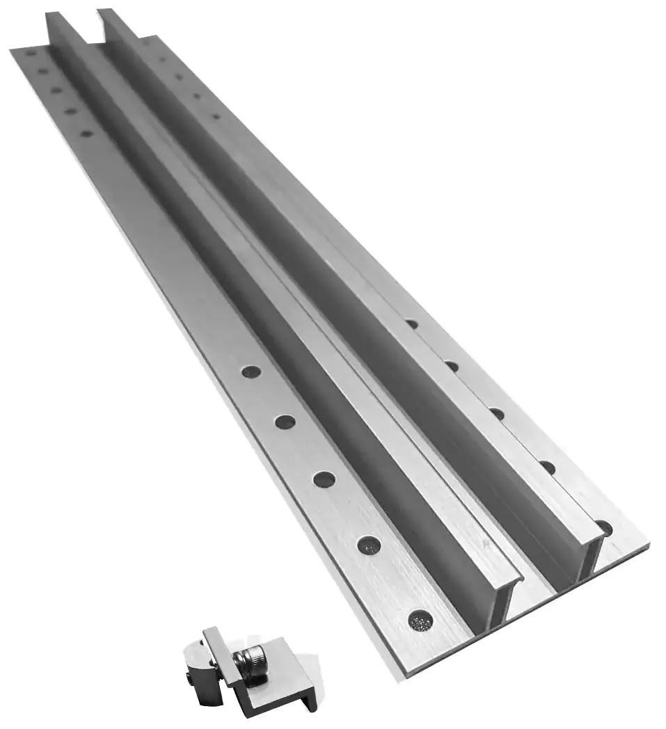 Rail de montage en aluminium avec clame de fin et visserie