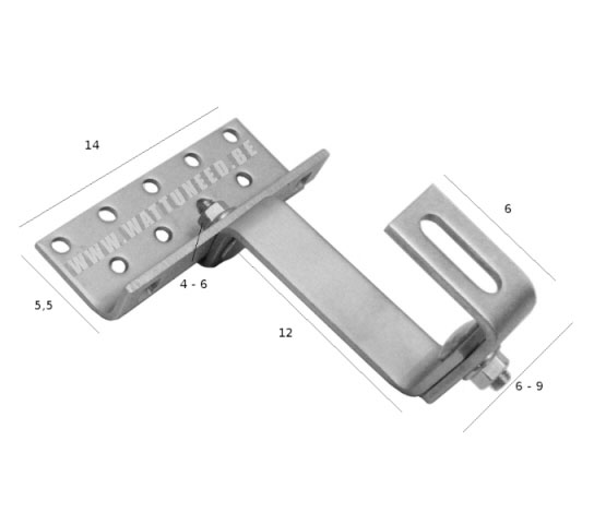 Dimensions: Attaches to tile double adjustment