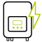 Icône d'un onduleur avec un éclair vert